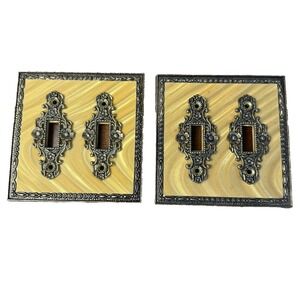 VTG Hollywood Regency Double Switch plate -  Outlet covers Lot of 2 Textured